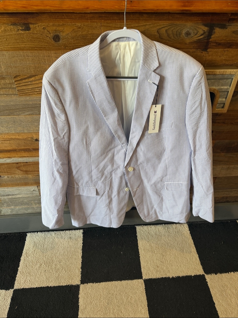 Saks Fifth Avenue Men’s Light Blue Seersucker Blazer